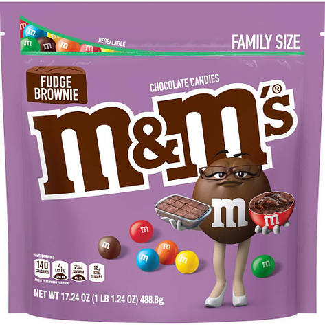 M&M's Fudge Brownie Family Size 489g, фото 1