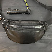 Сумка на пояс из эко-кожи + Профессиональный фонарь OX-326 POLICE BL-X71-P50