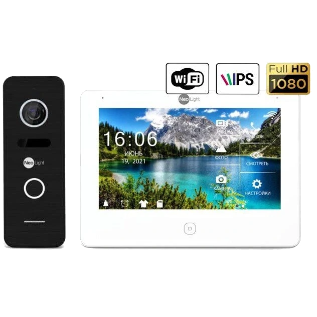 Комплект NeoKIT HD Pro WF Black Комплект видеодомофона Домофон для ...