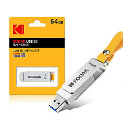 Флеш накопичувач 64GВ, Kodak K133 / Флеш пам'ять / Флешка для комп'ютера / USB накопичувач / Флешка 64 гб