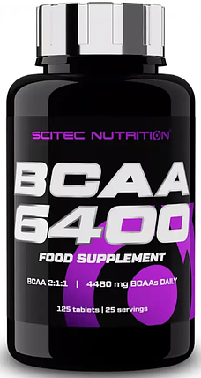 Амінокислоти BCAA Scitec BCAA 6400 125 табл, фото 1