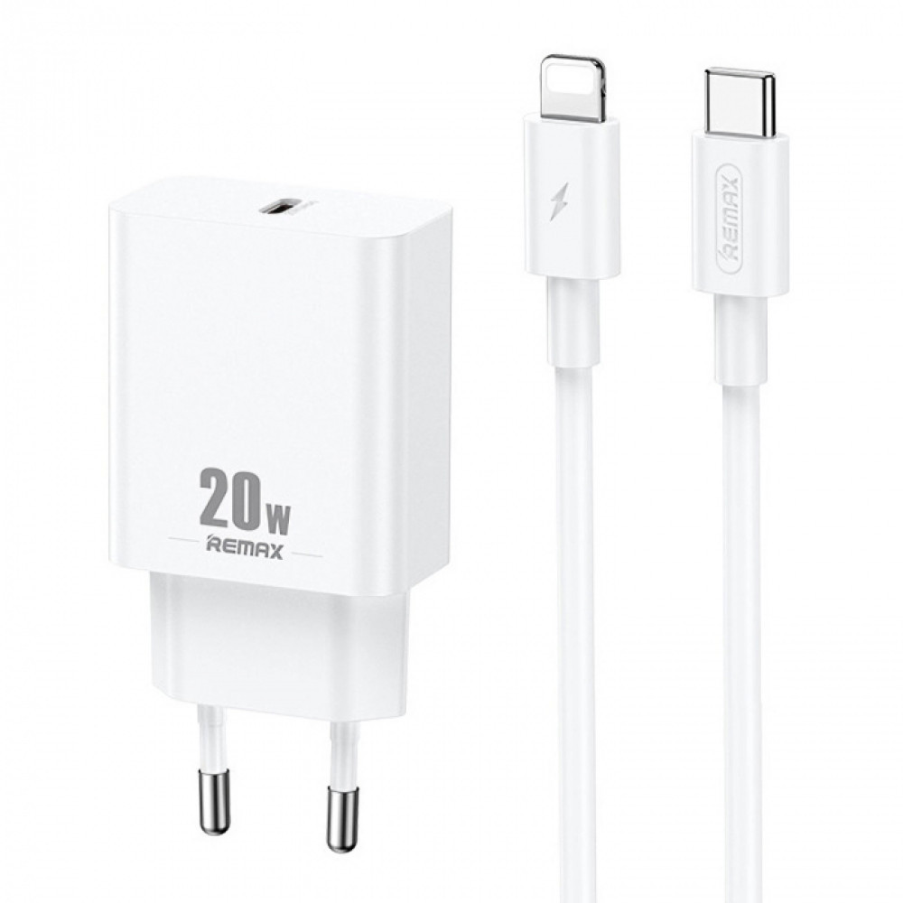 Комплект швидкого заряджання для iPhone Remax RP-U5 Type-C to Lightning PD 20W Білий