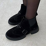 Черевики жіночі замшеві чорні /23471/ 38р, фото 2