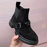 Черевики жіночі замшеві чорні /23471/ 38р, фото 3