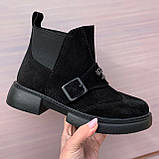 Черевики жіночі замшеві чорні /23471/ 38р, фото 4