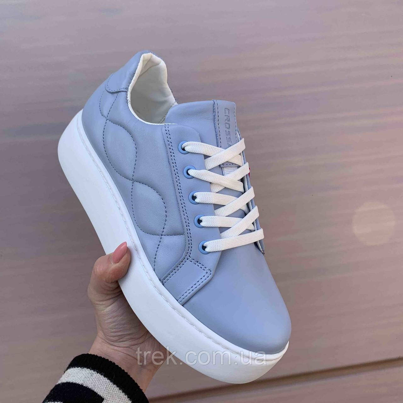 Кросівки шкіряні блакитні /23442/ 38р, фото 1