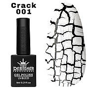 Гель-лак для нігтів Crack effect Дизайнер з ефектом кракелюру, 9 мл Білий 001