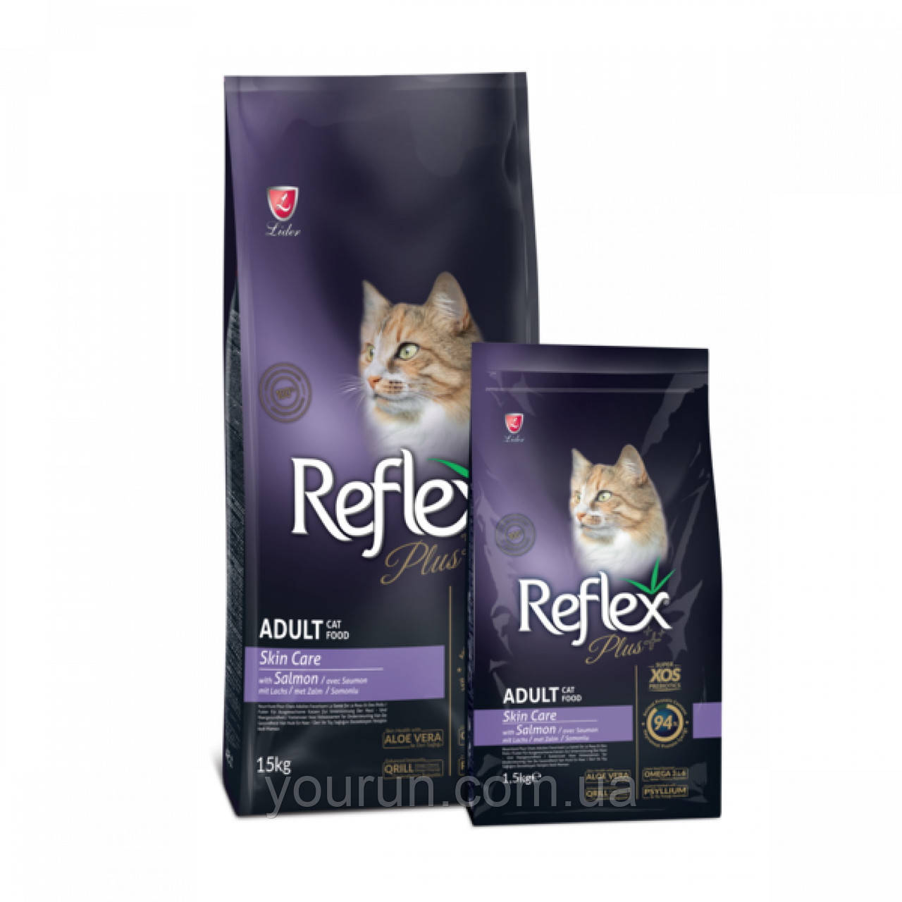 Reflex Plus (Рефлекс Плюс) Повноцінний та збалансований сухий корм догляд за шкірою для котів з лососем 15 кг