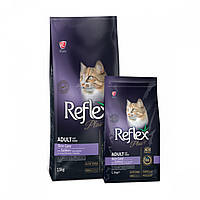 Reflex Plus (Рефлекс Плюс) Полноценный и сбалансированный сухой корм уход за кожей для кошек с лососем 15 кг