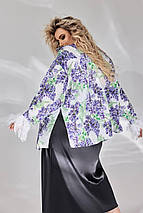 Жіноча сорочка з довгим рукавом софт із малюнками розміри батал, фото 4