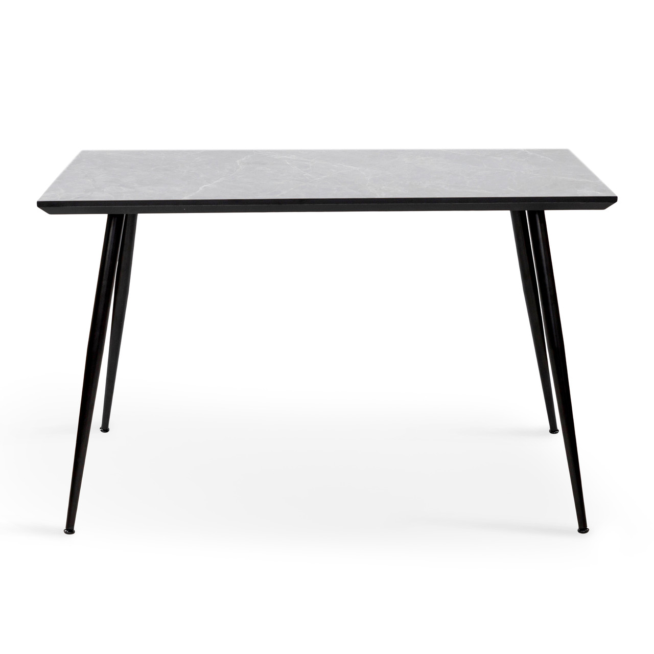 Стильний прямокутний обідній кухонний стіл 120х70 см із МДФ стільницею на чорних ніжках Торнадо, фото 1