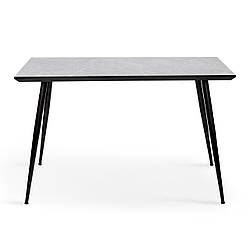 Стильний прямокутний обідній кухонний стіл 120х70 см із МДФ стільницею на чорних ніжках Торнадо