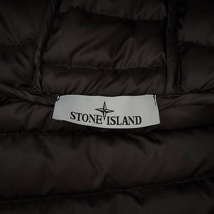 Демісезонна чоловіча куртка чорна Stone Island з капюшоном стильна молодіжна спортивна M, фото 3