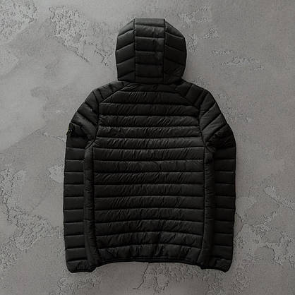 Демісезонна чоловіча куртка чорна Stone Island з капюшоном стильна молодіжна спортивна M, фото 6