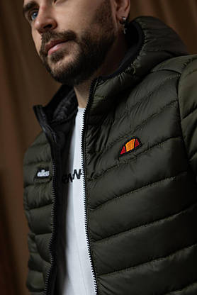 Чоловіча куртка з капюшоном Куртка Ellesse цвіт Хакі весна-осінь молодіжна стильна повсякденна, фото 4