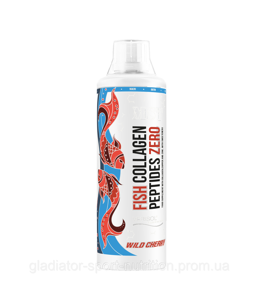 MST Fish Collagen Peptides Verisol + Biotin Рибний колаген Вишня🍒без цукру 500 мл