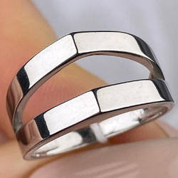 Срібне кільце родоване без каменів РН-624