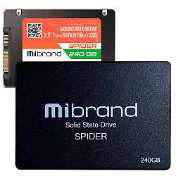 SSD диск накопичувач 240GB, Mibrand Spider / ССД диск / Внутрішній жорсткий диск для комп'ютера та ноутбука