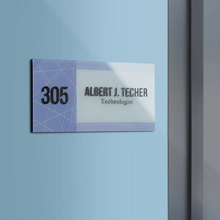 Подвійна акрилова табличка з номером двері для школи, університету, офісу тощо., фото 2