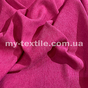 Тканина Вельветова в дрібний рубчик Малиновий