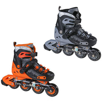 Роликові ковзани розсувні, розмір 35-38, оранжевий, сірий, фото 1