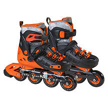 Роликові ковзани розсувні, розмір 35-38, оранжевий, сірий, фото 5