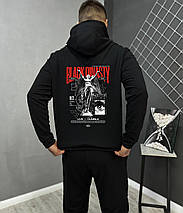 Демісезонний спортивний костюм Black Dinasty чорний худі + штани (двонитка), фото 3