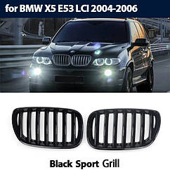 Решітки Радіатора одинарні BMW E53 2004-2006 ніздрі Х5 БМВ є53 решітка капота бампера ніздрі бмв ікс 5 Е53