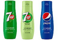 Комплект сиропов Sodastream 7UP 440 мл, 7UP 440 мл диетическая, Pepsi 440 мл