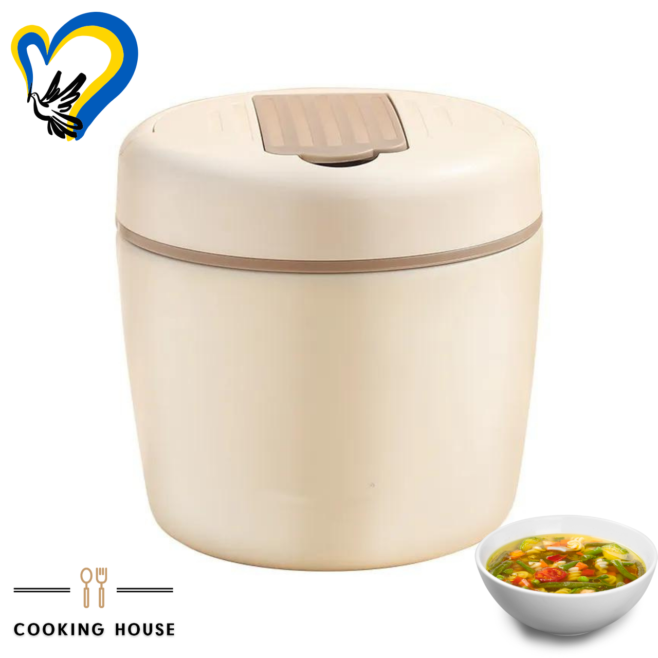 Термос харчовий для супу та їжі 1200мл Cooking House, ланчбокс термоконтейнер.