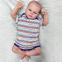 Реалістична лялька Реборн (Reborn) новонароджене маля, як жива справжня дитина, комплект сосока + пляшечка + одяг