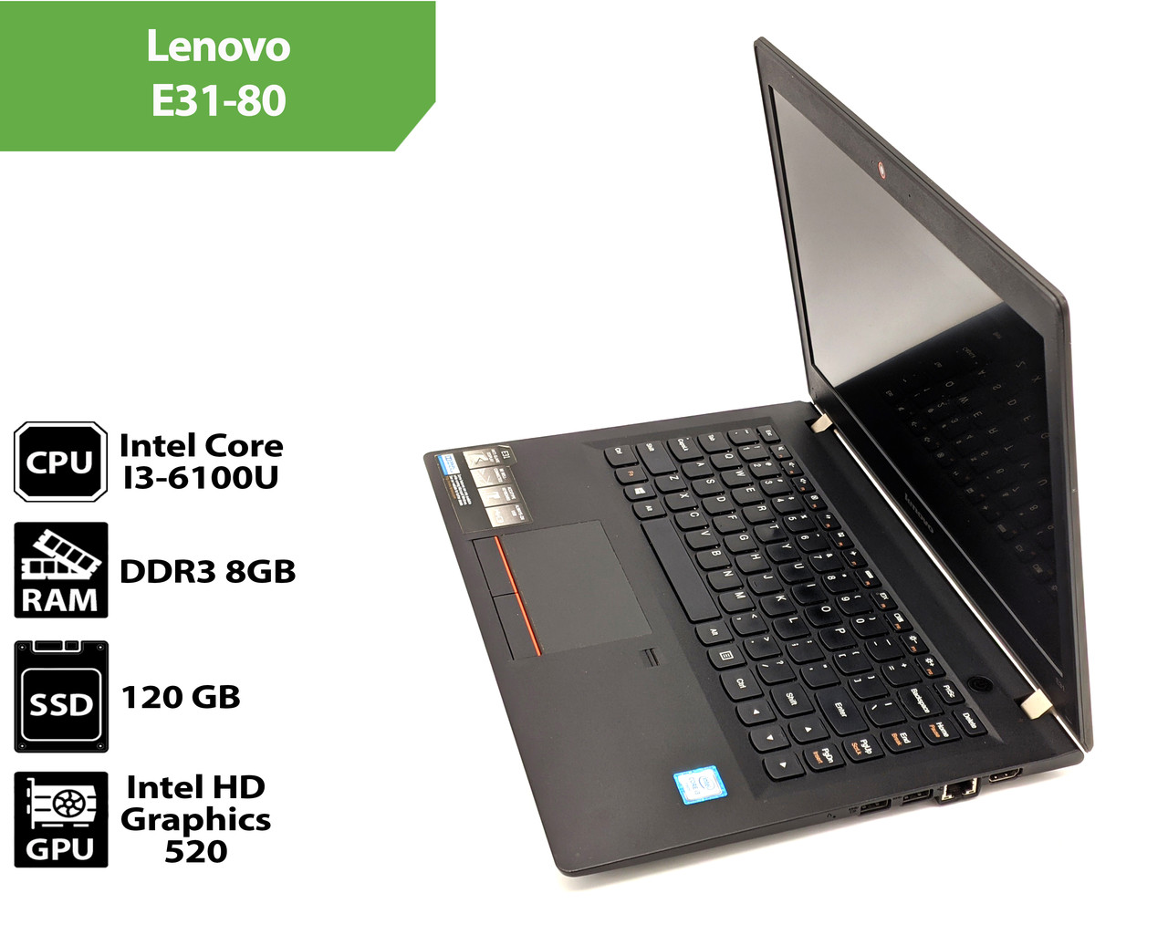 Ноутбук Lenovo E31-80 (13.3" (1920x1080)/I3-6100U/DDR3 8 Gb/SSD 120GB)