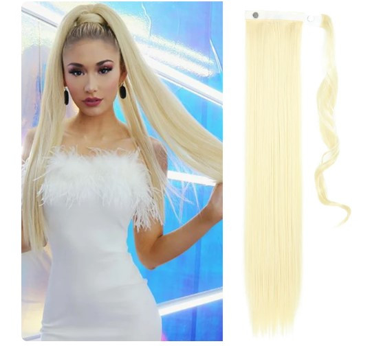 Шиньйон блонд прямий хвіст на липучці, фото 1