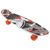 Скейт дитячий пенніборд із ручкою Penny Board, колеса PU 58х45 мм, дека 60х45 см, 5 видів, фото 4