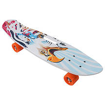 Скейт дитячий пенніборд із ручкою Penny Board, колеса PU 58х45 мм, дека 60х45 см, 5 видів, фото 6