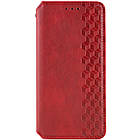Шкіряний чохол книжка GETMAN Cubic (PU) для Oppo A58 4G Червоний, Штучна шкіра, Слот для візитки