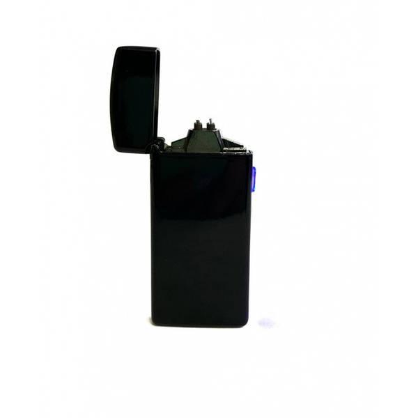 USB зажигалка плазменная электроимпульсная с кнопкой включения и индикатором зарядки на две дуги TK-111 - фото 1 - id-p2120124859