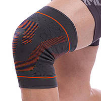 Наколінник еластичний бандаж SIBOTE ST-955 М-XL 1шт сірий-помаранчевий