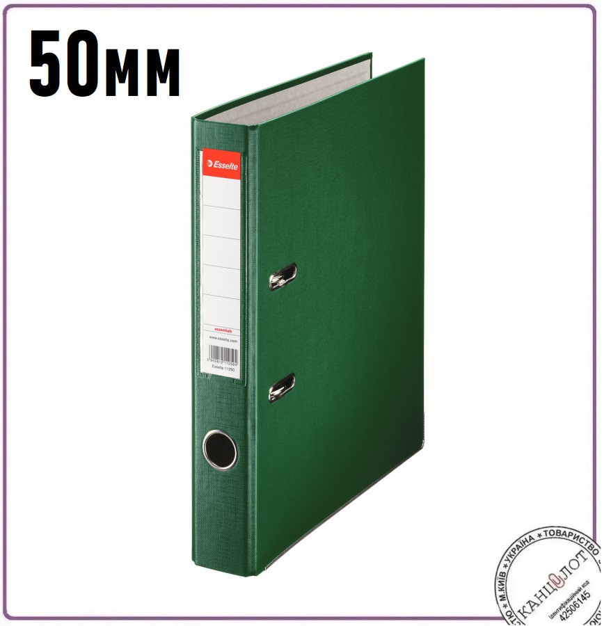 Папка-реєстратор ESSELTE ECO А4 50мм, одностороння, зелений (81196)