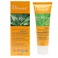 Сонцезахисний крем Disaar Moisturizing Sunblock SPF 60 PA+++ Sunscreen, з екстрактом алое вера, 80 мл