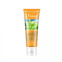 Сонцезахисний крем Disaar Moisturizing Sunblock SPF 60 PA+++ Sunscreen, з екстрактом зеленого чаю, 80 мл