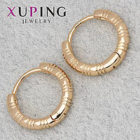 Серьги женские золотистого цвета Xuping Jewelry кольцо конго с узорами диаметр кольца 14 мм