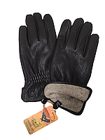 Кожані чоловічі рукавички з оленячої шкіри, підкладка шерстяна в'язка