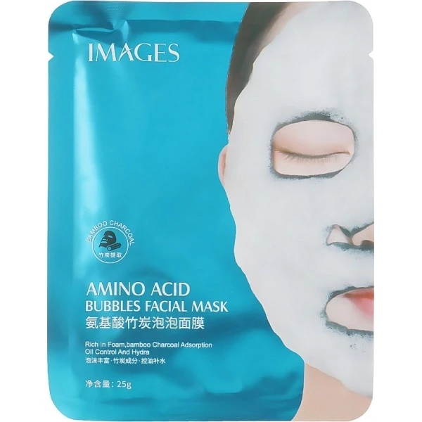 Тканевая кислородная маска для лица IMAGES Bubbles Amino Acid 25г - фото 2 - id-p2120134330