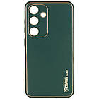 Шкіряний чохол Xshield для Samsung Galaxy S23 FE Зелений / Army green
