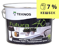 Эмаль уретан-алкидная TEKNOS FUTURA 40 универсальная белый (база 1) 9л