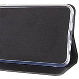 Шкіряний чохол книжка GETMAN Elegant (PU) для Motorola Moto E40 Чорний, Штучна шкіра, Слот для візитки, фото 3