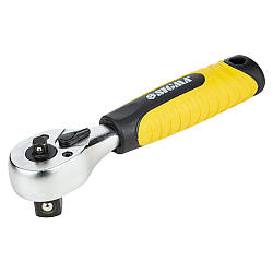 Ключ-тріскачка двостороння укорочена 1/4"-1/2" 145 мм 72T CrV SIGMA (6050251)