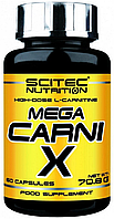 Л-карнитин Scitec MEGA Carni-X 60 капс L-carnitine Лучший жиросжигатель для женщин и мужчин