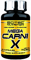 Л-карнітин Scitec MEGA Carni-X 60 капс L-carnitine Кращий жироспалювач для жінок та чоловіків